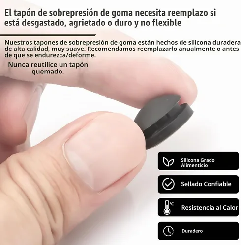 Vista 4 de Dispositivo de seguridad de tapón de olla a presión de goma que ventila automáticamente el vapor (1930 – enchufe de sobrepresión) – Se adapta a