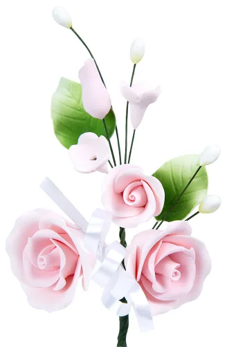 Vista 6 de O'Creme Aerosol de Flor de Masa de Goma, Rosa Blanca 6x8 - Flores Comestibles para Decorar Pasteles - Decoraciones de Flores para Tartas, Caramelos