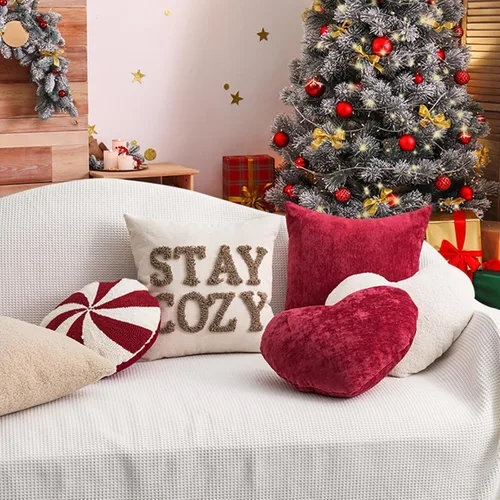 Vista 5 de Fundas de almohada de Navidad con forma de bastón, relleno en forma de bastón, para sofá, cama, sofá, sala de estar, 7.87 x 19.68 pulgadas