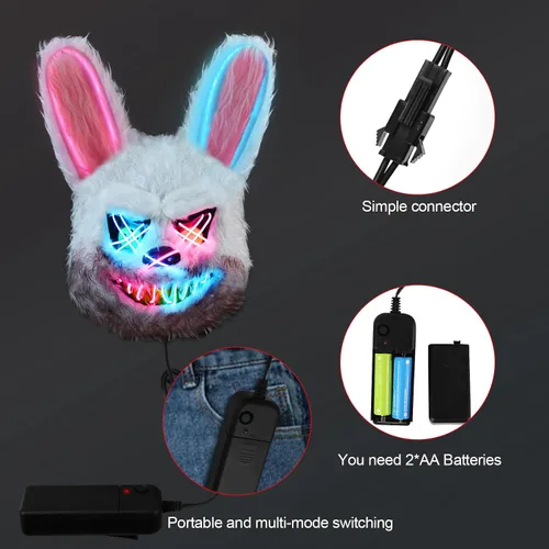 Vista 5 de ZONESTA Disfraz de gato de Halloween para niñas con máscara aterradora de hacker