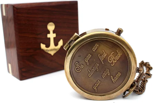Vista 8 de Brújula con caja de madera estampada