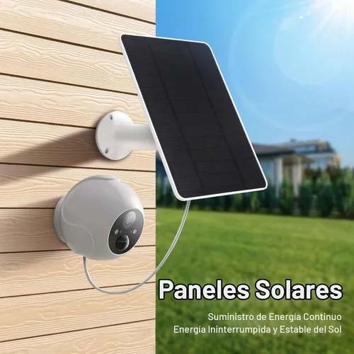 Vista 3 de Panel solar USB para cámara Ring, cargador de panel solar tipo C 5 V 6 W con cable de carga impermeable de 10 pies, micro USB y USB-C y puerto