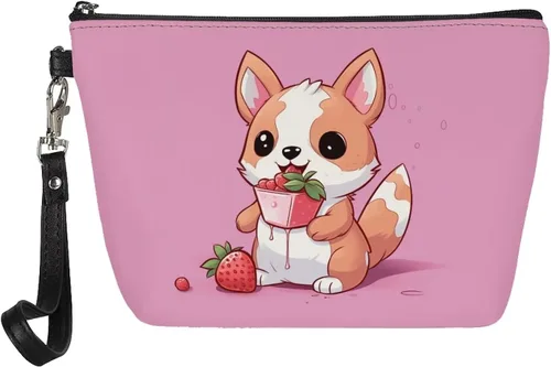 Vista 28 de Upetstory Bolsa de maquillaje de animales, bolso pequeño de cuero para cosméticos de viaje para niñas y mujeres, bolso de mano para lápiz labial