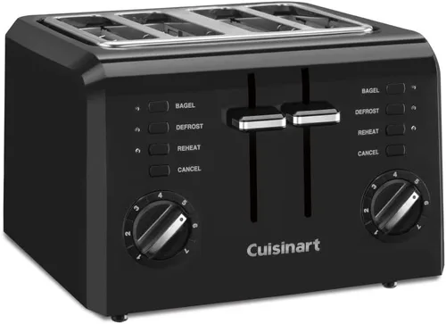 Vista 7 de Cuisinart Cafetera, 12 tazas programable de goteo con jarra, acero inoxidable, DCC-3400P1 y CPT-142BK tostadora compacta de plástico de 4 rebanadas