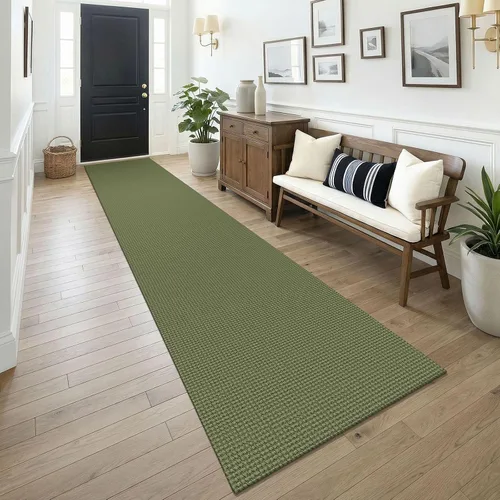 Vista 214 de KOZYFLY - Tapete para puerta de interior, lavable, pequeña, antideslizante, con respaldo de goma, felpudo de algodón para el hogar, color negro