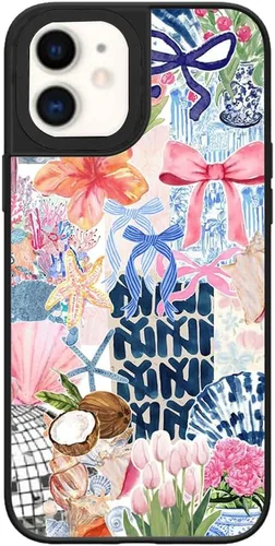 Vista 27 de Funda para iPhone 7 Plus/8 Plus, diseño moderno y estético de playa costera, parte trasera de policarbonato duro brillante, parachoques de TPU