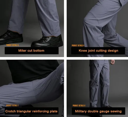 Vista 4 de BIYLACLESEN Pantalones militares Ripstop para hombre, con múltiples bolsillos, ligeros, de secado rápido, para senderismo, campamento
