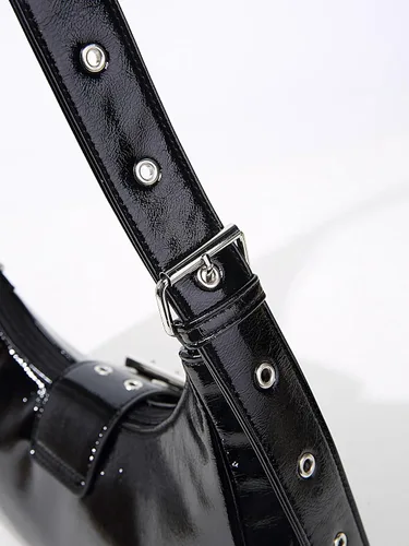 Vista 3 de Verdusa Bolso de mano de cuero sintético con tachuelas para mujer, con correa ajustable, bolsos bohemios
