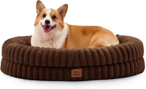 Vista 14 de Cama ortopédica para perro, funda lavable, sofá de piel Gris oscuro