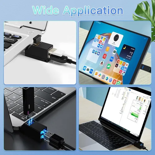 Vista 6 de Hub USB, divisor de alta velocidad USB 3.0 de 3 puertos Plug and Play Bus alimentado para MacBook, Mac Pro/Mini, iMac, Surface Pro, XPS, computadora
