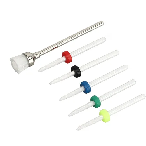 Vista 7 de Juego de 6 brocas para uñas, juego de 6 brocas de uñas de cerámica para salón de manicura y pedicura