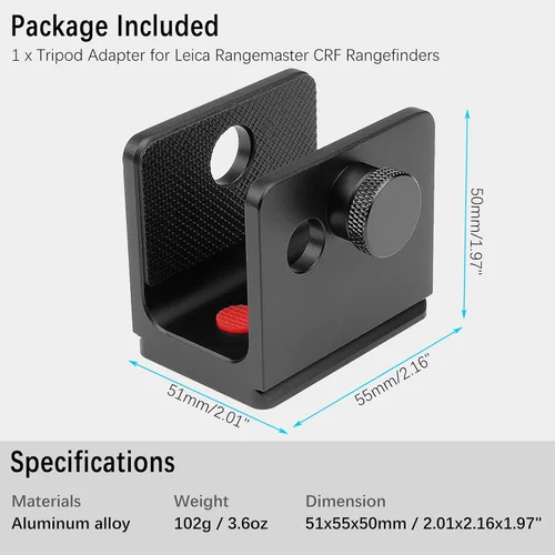 Vista 7 de Adaptador de montaje de trípode para Leica 1200 1600 2000 2400 2700 2800 3500 Rangemaster CRF Telémetro láser integrado Arca Swiss Placa