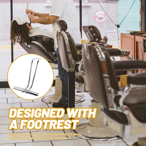 Vista 8 de Silla de salón Pedal universal Silla de salón Reposapiés Reposapiés Universal Reposapiés Pedal s Reposapiés Trípode de acero inoxidable Almohadillas