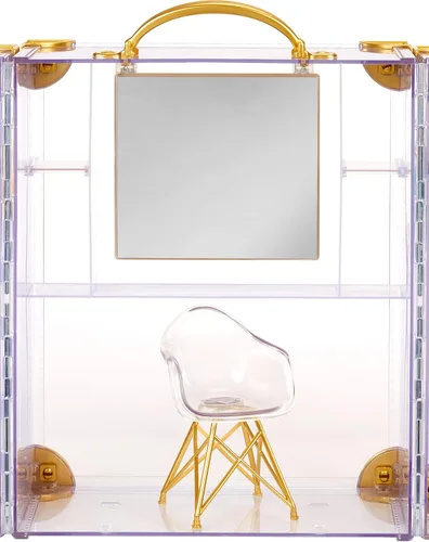 Vista 2 de Rainbow High Armario de moda de lujo para más de 400 looks. Juego portátil de acrílico transparente con más de 31 ropa y accesorios de muñeca