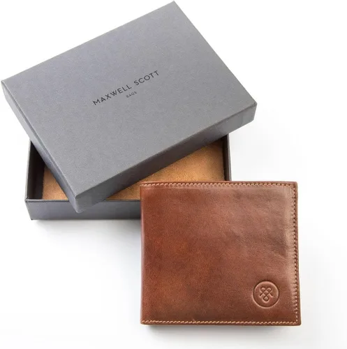 Vista 6 de Maxwell Scott - Mens Luxury Leather Wallet with Coin Pocket Pouch - Handmade from Full Grain Hides -The Ticciano Chestnut Tan