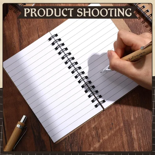 Vista 5 de Cholemy 100 cuadernos inspiradores de papel kraft con bolígrafos de bambú de 5.5 x 4.2 pulgadas, regalos de agradecimiento para empleados