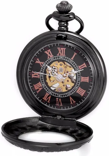 Vista 2 de Carrie Hughes Mens Vintage Mechanical Pocket Watch with Chain Dad Gift Grandpa Gift