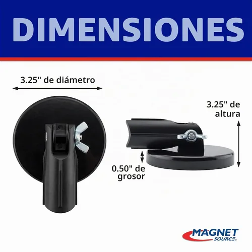 Vista 2 de Accesorio magnético para herramientas de recogida, 3.20 pulgadas de diámetro, 0.440 pulgadas de grosor con accesorio roscado Acme para mango