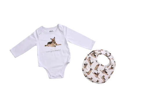 Vista 6 de Mud Pie Babero y oruga con estampado de perro Bulldog, Aussie