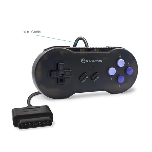Vista 3 de Hyperkin "Scout" Premium Wired Controller for SNES,Gamepad Controller Compatible with Super Entertainment System - Space Black