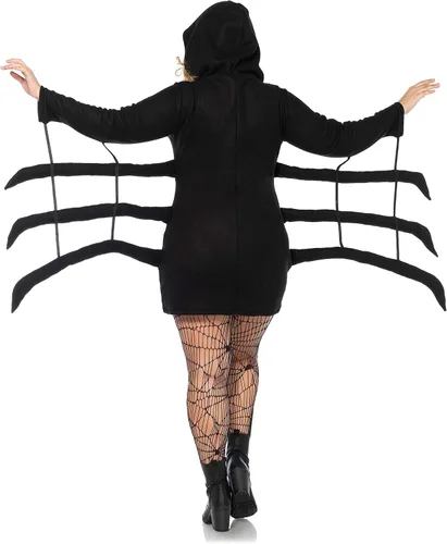 Vista 2 de Womens Plus Size Cozy Fleece Black Widow Warm Spider Halloween Costume