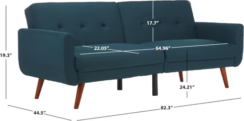 Vista 3 de Safavieh Home Bushwick - Sofá cama convertible plegable gris y marrón de 82.7 pulgadas