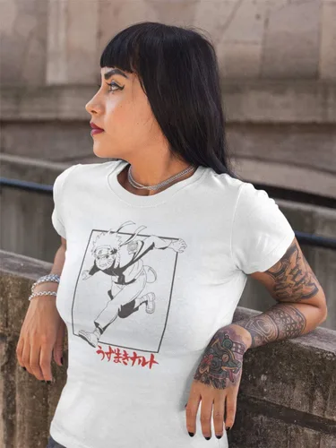 Vista 3 de Ripple Junction Naruto Shippuden Juniors Gris Oscuro y Rojo Naruto Peso Ligero 100% Algodón Crew T-Shirt