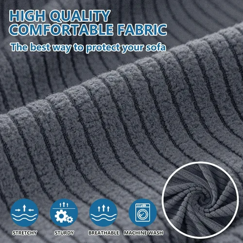 Vista 4 de Fundas impermeables para cojines de sofá, contra derrames, funda para sofá para perros lavable, tela elástica gruesa de jacquard, fundas