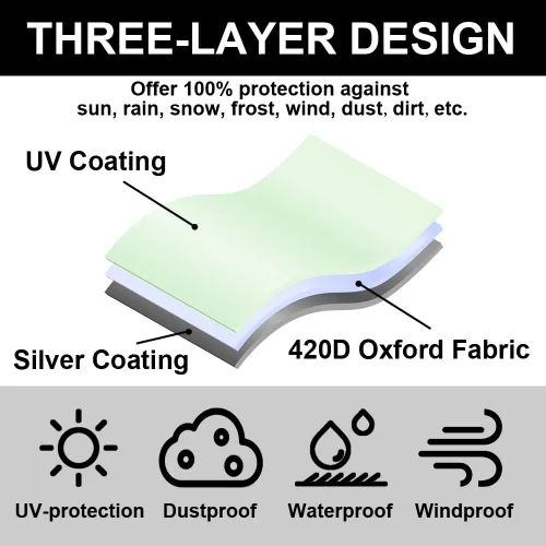 Vista 3 de POYEE Funda para Sombrilla, 420D Funda Impermeable para Exteriores para Sombrilla de Patio para Sombrilla de Mercado de 7 a 9 Pies, Beige 420D