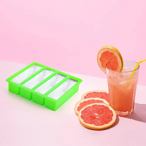 Vista 7 de Hedume Juego de 4 bandejas de silicona para moldes de mantequilla, bandejas de silicona para cubitos de hielo, bandeja de molde para cubitos