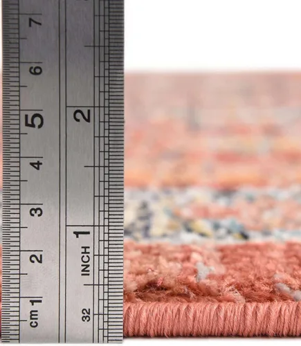 Vista 4 de Unique Loom Lola Collection - Alfombra de área Vivacious (2 pies 2 pulgadas x 3 pies 1 pulgada, rectangular, color rojo ladrillo/azul)