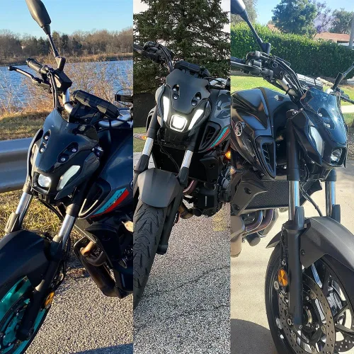 Vista 4 de Parabrisas de motocicleta Flujo de aire deflector de viento carenado superior compatible con MT-07 FZ-07 MT07 FZ07 MT FZ 07 2021 2022 2023 2024