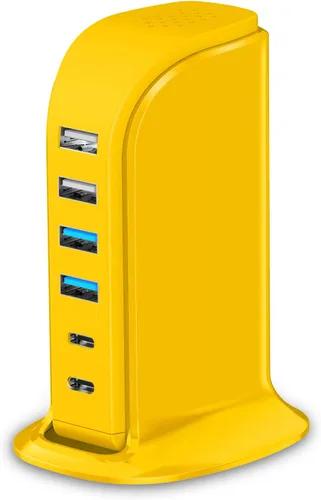 Vista 11 de Bloque de cargador USB Upoy, estación de carga para múltiples dispositivos Apple, tira de alimentación USB Hub múltiples puertos, adaptador