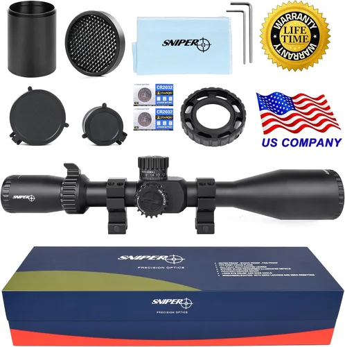 Vista 4 de Mira telescópica Sniper ZT 5-27x50 FFP Primer plano focal Alcance lateral con retículo grabado en vidrio, iluminado en rojo y verde con montaje