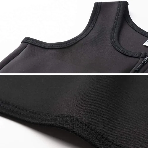 Vista 3 de XUJI FTM Trans - Carpeta elástica con cremallera en el pecho, transpirable, de bambú, ajustada, camiseta sin mangas
