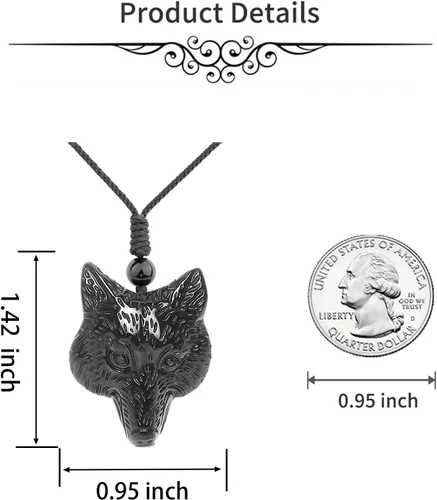 Vista 6 de ASGIFT Collar de obsidiana negra con amuleto de piedra curativa con dije de protección con collar de cuerda ajustable, regalo de cumpleaños