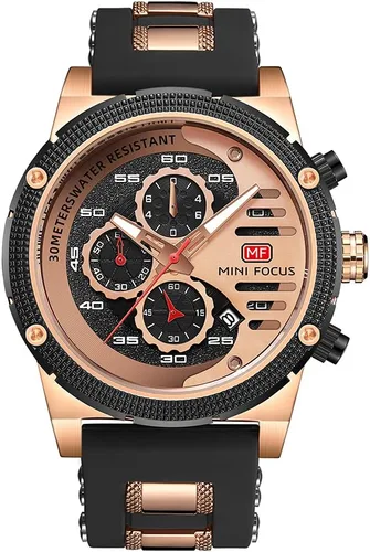 Vista 3 de KXAITO Relojes para hombre, reloj cronógrafo deportivo militar, resistente al agua, correa de cuero de silicona luminosa, relojes casuales