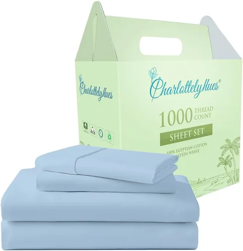 Vista 9 de CharlottelyHues Juego de sábanas de 4 piezas 100% algodón egipcio de lujo, transpirable, suave, ajuste cómodo, acabado satinado, se adapta a Borgoña