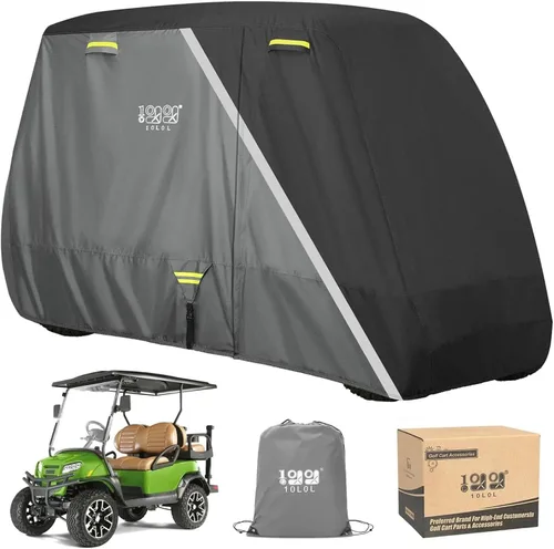 Vista 9 de 10L0L Funda para carrito de golf 650D para 2/4/6 pasajeros EZGO Club Car Negro