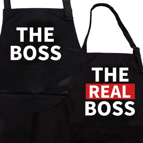 Vista 14 de Rosoz Funny Couple Aprons - Gift Ideas For Her Him - Kitchen Cooking Set - Birthday, Wedding, Anniversary, Bridal Shower