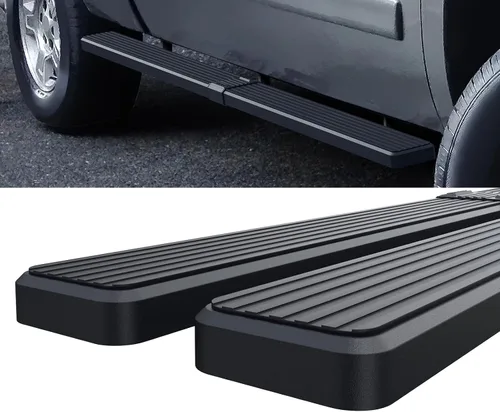 Vista 4 de HD Ridez - Tabla de acero inoxidable de 5 pulgadas de rueda a rueda, compatible con Chevy Silverado GMC Sierra 1500 2500 1999-2013 doble cabina