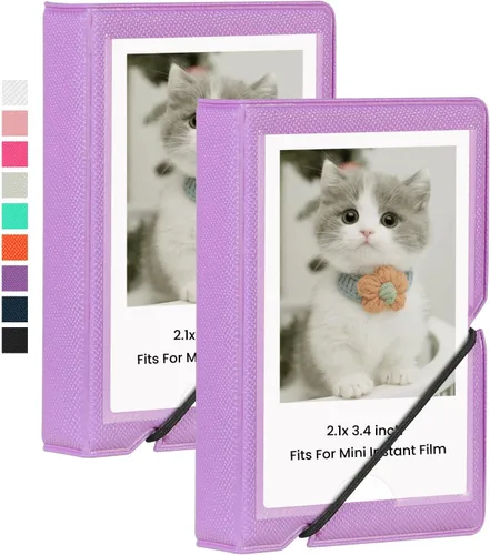 Vista 8 de Álbum de Fotos Mini Lifting con 28 Bolsillos para Imágenes de 2x3 Pulgadas que se Ajusta a Cámara Instantánea Fujifilm Instax Mini 7s 8 9 11 25 26