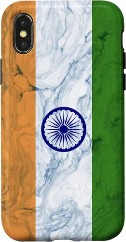 Vista 5 de iPhone 12 mini bandera de la India y fondo elegante - Funda del orgullo indio