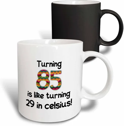 Vista 12 de 3dRose 85 is Like Turning 29 in Celsius-Humorous - Taza de dos tonos, 11 onzas, color negro