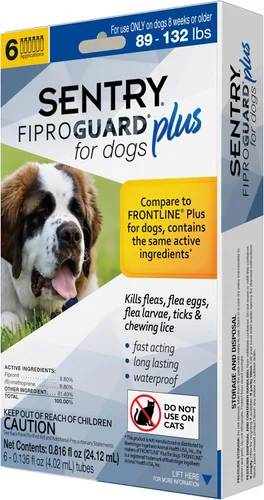 Vista 10 de Tópico anti pulgas y garrapatas para perros Sentry Fiproguard., 3 meses