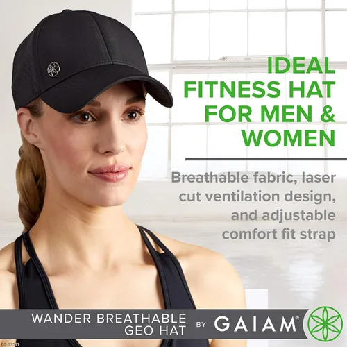 Vista 3 de Gaiam - Gorro de bola transpirable para mujer diseño de pico preformado tamaño ajustable para correr