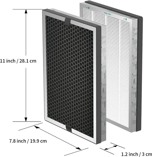 Vista 7 de Jafanda Purificador de aire 2 filtros de repuesto, True HEPA 13 10.58 oz de carbón activado, hecho para JF260, purificadores de aire, filtro de aire