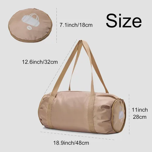 Vista 5 de Pequeña bolsa de gimnasio, bolsa deportiva impermeable para mujeres, mini bolsa de lona portátil para hombres, bolsa de entrenamiento plegable