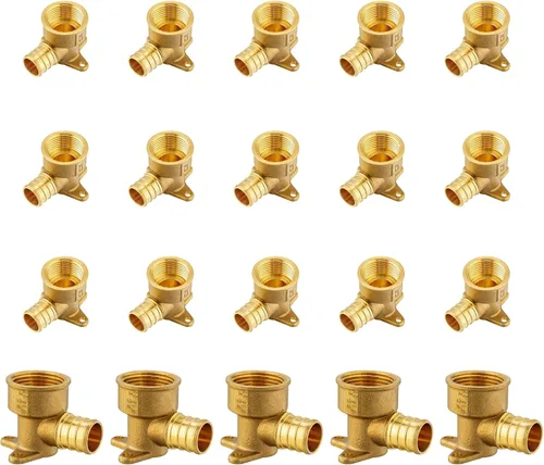 Vista 22 de PEX Fittings, 1/2" PEX x 1/2" hembra NPT Drop Ear Elbow Accesorios de engarce de latón PEX, para fontanería de tubería PEX, ASTM F1807