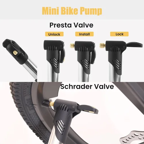 Vista 4 de Kit de herramientas de reparación de bicicletas de 33 piezas con mini bomba de bicicleta, multiherramienta 16 en 1, llaves Allen de 2 a 0.236 in